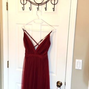 A deep v-neck maxi dress Lulus